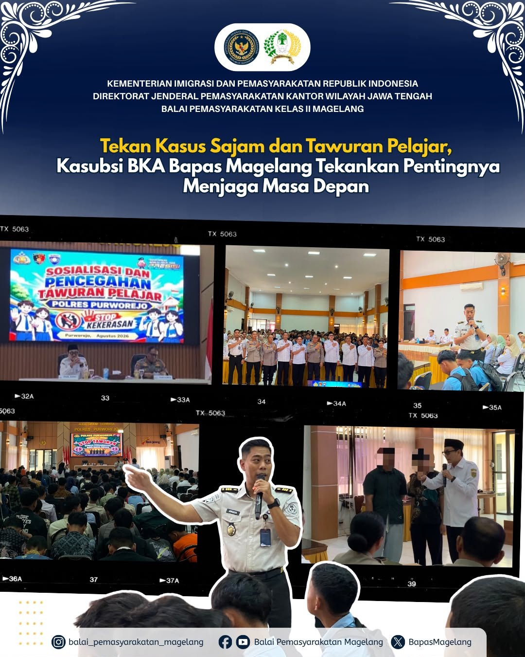 Tegakkan Aturan dan Pengawasan, PK Bapas Magelang Lakukan Pencabutan Hak Klien dan Koordinasi Wilayah